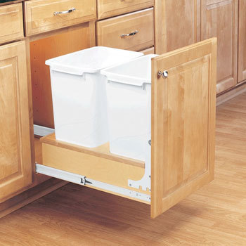 WASTE BIN,SINGLE 35QT WHITE