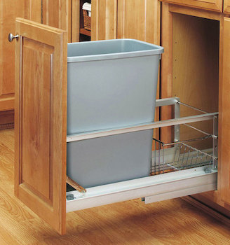 PULL-OUT BIN, 35QRT MET. SILVER