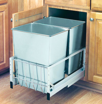 PULL-OUT WASTE BIN 2EA 32QRT SS