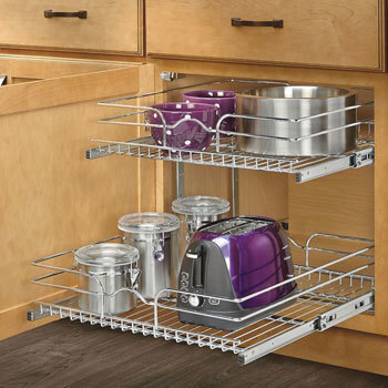 PULL-OUT DOUBLE BASKET 9"WX18"D