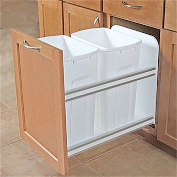 WASTE BIN, DOUBLE 35qt WHITE KV